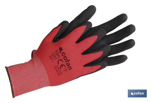 GUANTE IMPREGNADO SANDY COATED ROJO/NEGRO